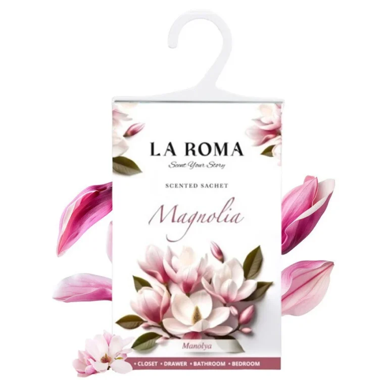 Odorizant solid universal La Roma Magnolia, saculet parfumat, miros placut de magnolie, aroma delicata, armonioasa si feminina, ideal pentru dressing, baie sau camera