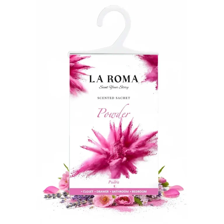 Odorizant solid universal La Roma Powder, saculet parfumat, pentru cei care apreciaza aromele fine, curate si delicate, senzatie de prospetime, ideal pentru dressing, baie sau camera