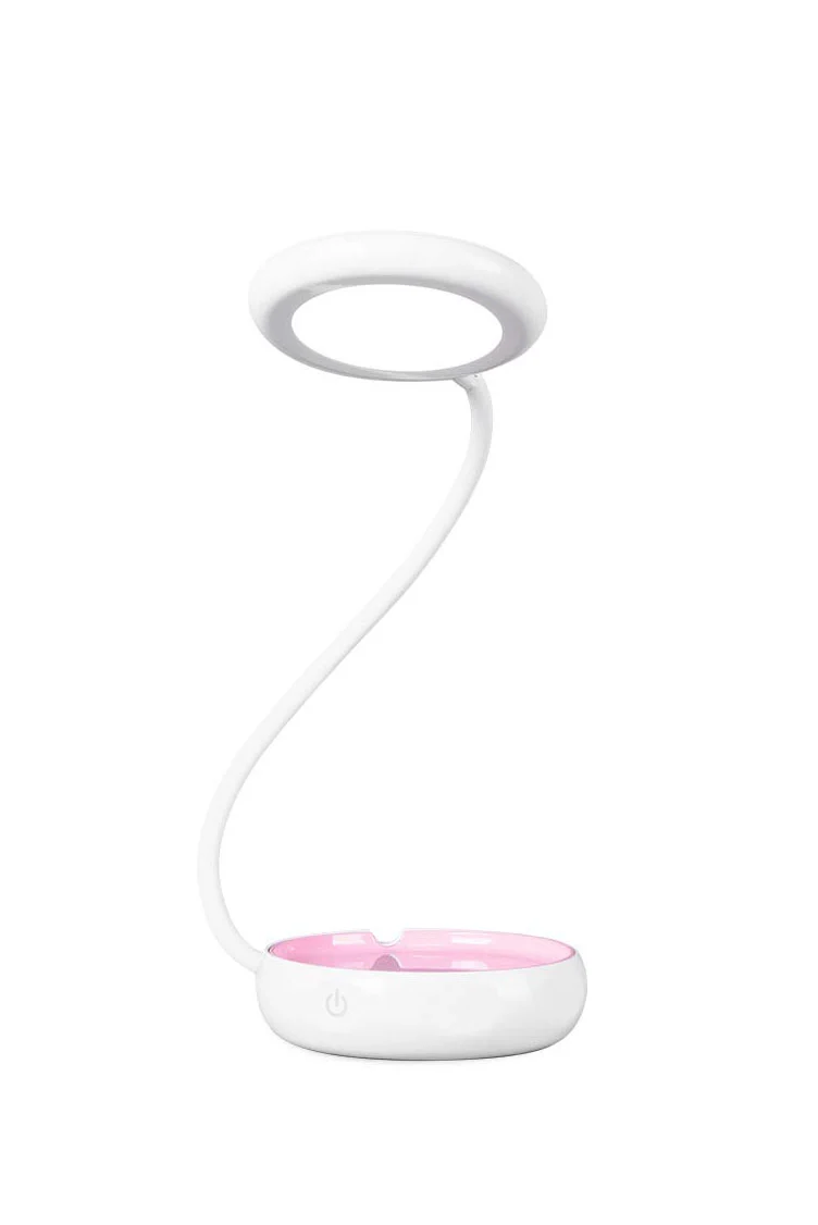 Oglinda 3 in 1 Beauty Multipurpose Mirror, lampa LED, oglinda, power bank 1200mAh, portabila, practica, brat flexibil, pliabila, 3 intesitati de lumina, alb/roz, doty