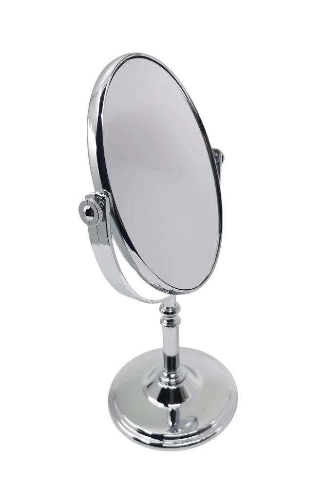 Oglinda cosmetica 2 in 1 TwoFaces, mareste 4x, portabila, design minimalist, argintiu, 29x15 cm, Doty®️