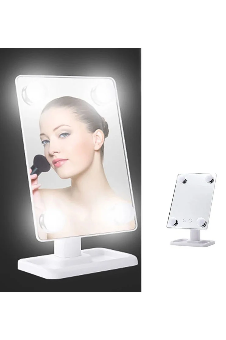 Oglinda cosmetica BeautyON Mirror,rotatie 360 , cu LED, USB inclus, 25x18 cm ,tavita inclusa,alb, Doty – imagine 3