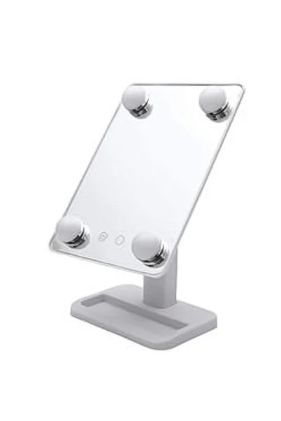 Oglinda cosmetica BeautyON Mirror,rotatie 360 , cu LED, USB inclus, 25x18 cm ,tavita inclusa,alb, Doty – imagine 4