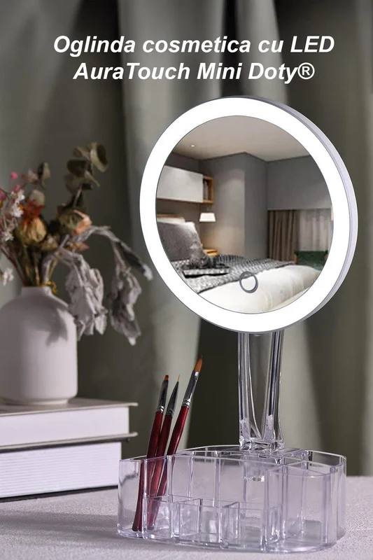 Oglindă cosmetică Doty, LED, demontabilă, albă, 18 cm – prezentarea produsului