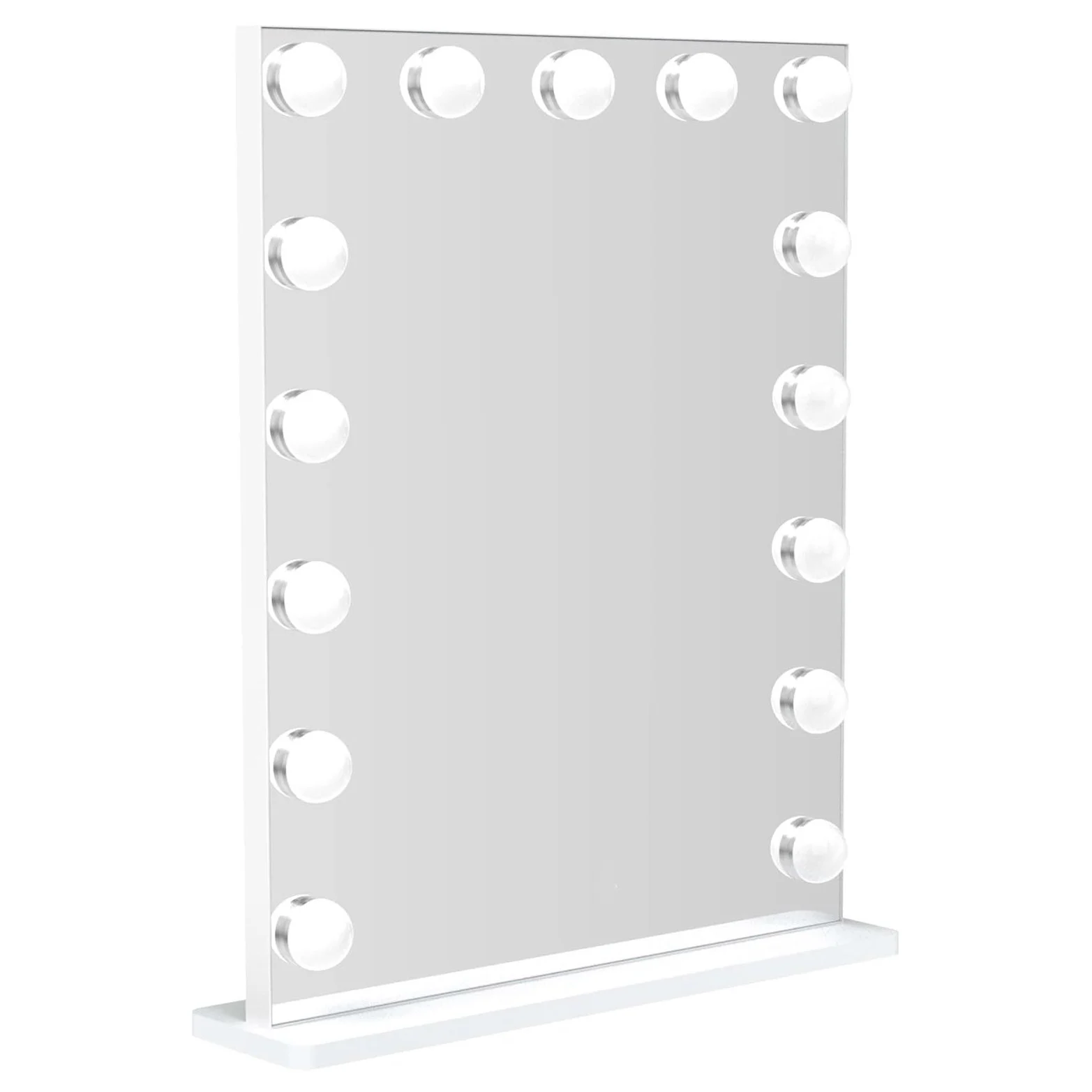 Oglinda de machiaj cu suport Hollywood Star Doty®, luminata cu 15 LED-uri luminoase, modul 3 culori, intensificator lumina, 40x50 cm – imagine 4