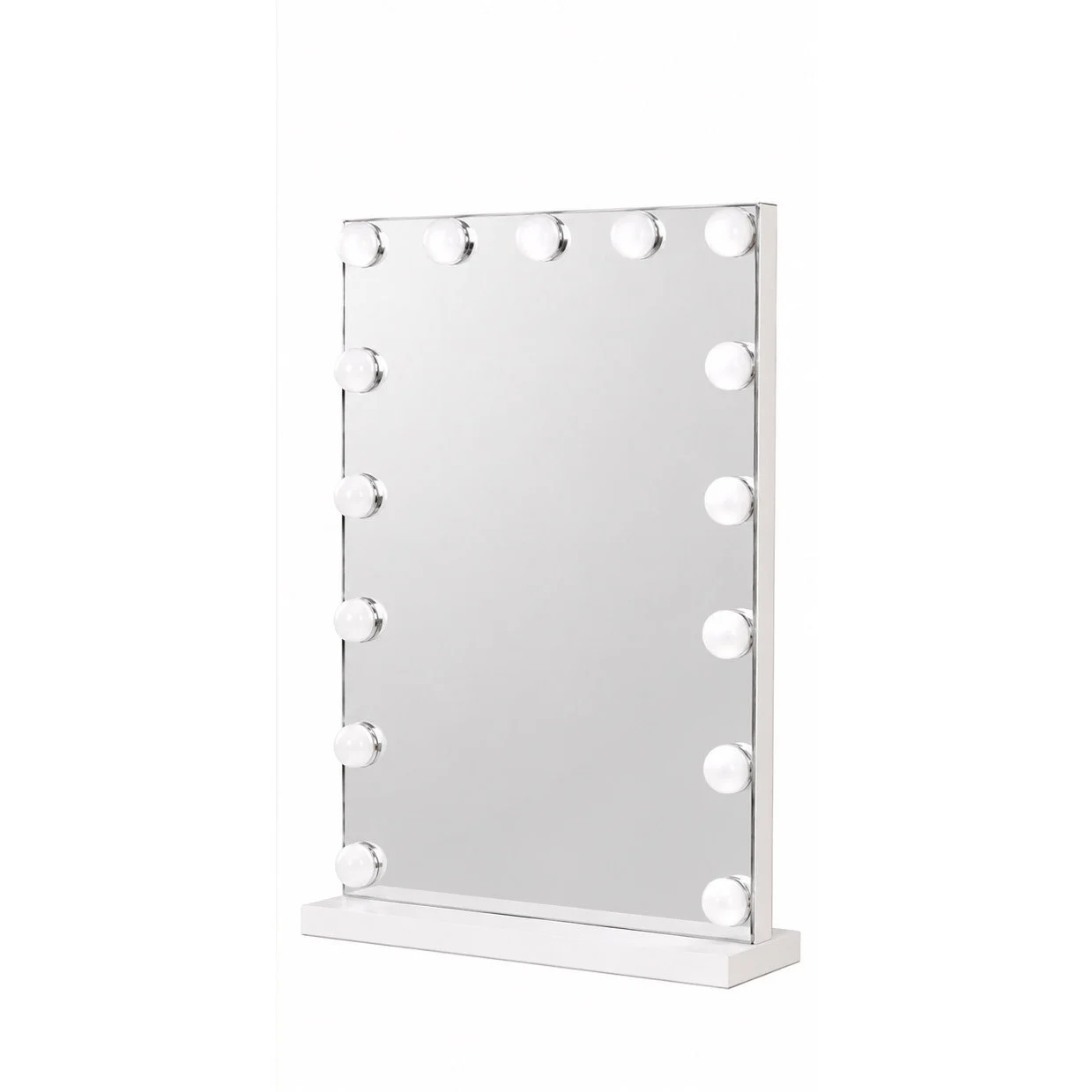 Oglinda de machiaj cu suport Hollywood Star Doty®, luminata cu 15 LED-uri luminoase, modul 3 culori, intensificator lumina, 40x50 cm
