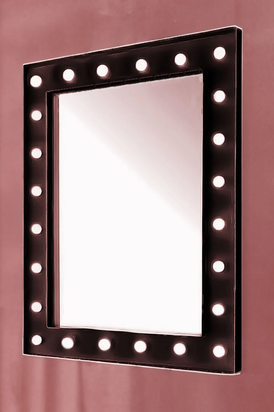 Oglinda Hollywood luminata 24 led-uri, Ilumineaza-ti frumusetea, 80x60 cm, lumina calda, negru, Doty® – imagine 2