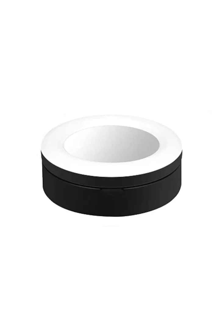 Oglinda rotunda LiveNow cu iluminare LED, pentru Live Streaming,brat telescopic,suport pentru telefon,3 moduri de lumina, 10 trepte de intensitate,pliabila,incarcare USB, negru,doty