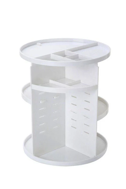 Organizator accesorii cosmetice Carousel Beauty, rotativ, demontabil, usor de montat, spatios,elegant, 31x23 cm, alb, Doty