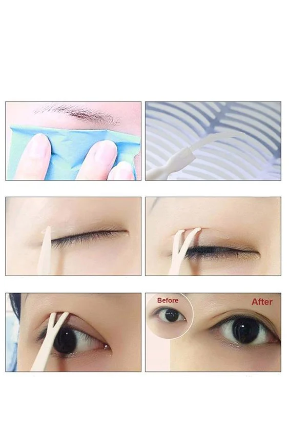 Set gene false cu aspect natural si benzi tip plasturi pentru pleoape cu efect imediat, Doty®️ – imagine 5