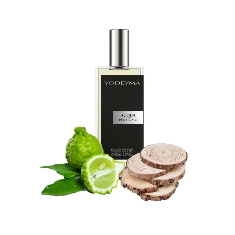 Yodeyma Acqua per Uomo Apa de parfum pentru barbati, nuante de bergamota, nota acvatica si lemn, pentru barbatul modern, energic si rafinat, 50ml