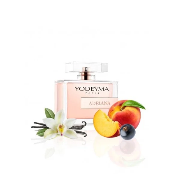 Yodeyma Adriana Apa de parfum pentru femei, nuante de agris negru, piersic si vanilie, reflecta feminitatea delicata si senzualitatea sofisticata, 100ml