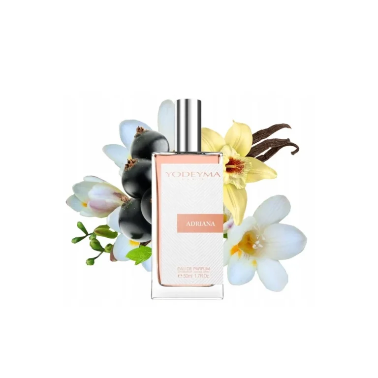 Yodeyma Adriana Apa de parfum pentru femei, nuante de agris negru, piersic si vanilie, reflecta feminitatea delicata si senzualitatea sofisticata, 50ml