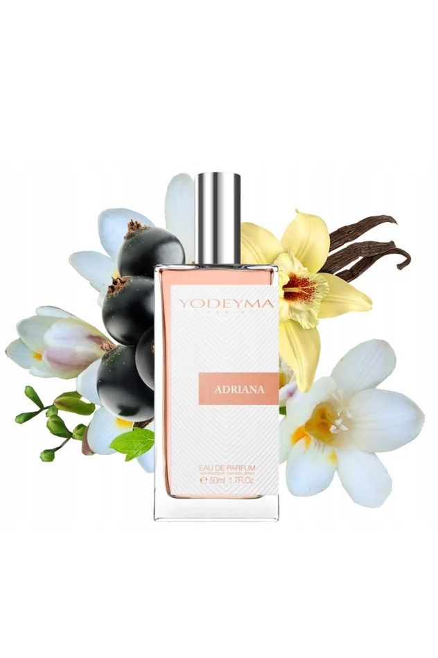 Yodeyma Adriana Apa de parfum pentru femei, nuante de agris negru, piersic si vanilie, reflecta feminitatea delicata si senzualitatea sofisticata, 50ml – prezentarea produsului