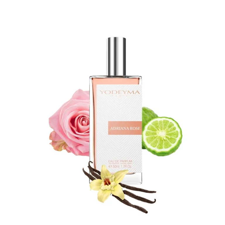 Yodeyma Adriana Rose Apa de parfum pentru femei, nuante de bergamota, trandafir si vanilie, intruchipeaza feminitatea pura si eleganta delicata, 50ml