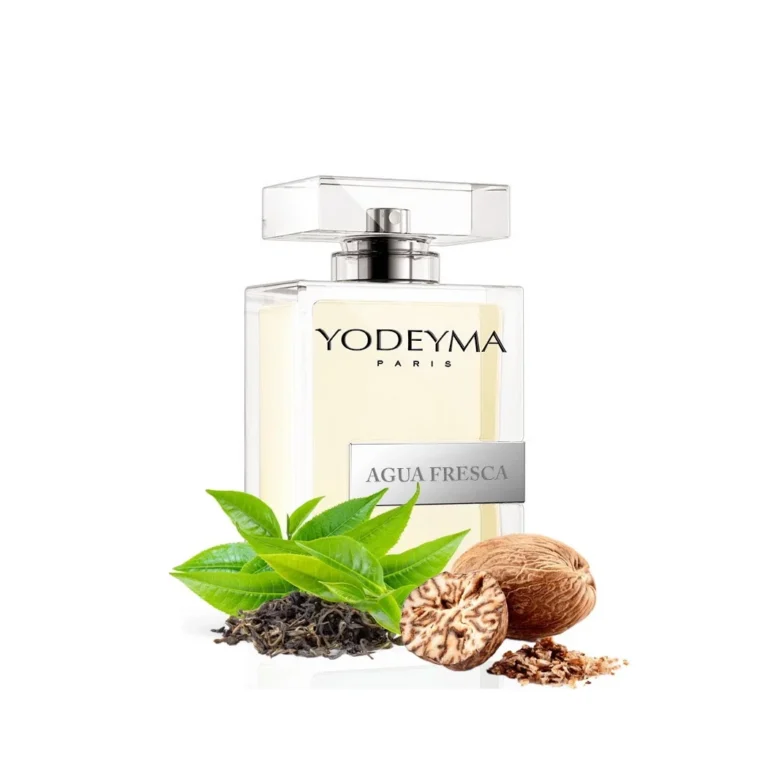 Yodeyma Agua Fresca Apa de parfum pentru barbati, nuante de ceai verde, nuca macinata si lichen de prun, combina prospetimea naturala cu accentele pamantii si o nota subtila de eleganta, 100ml