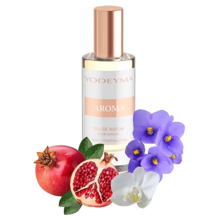 Yodeyma Aroma Mini Apa de parfum pentru femei, nuante de rodie, orhidee si saintpauli, imbratiseaza feminitatea si eleganta, 15ml