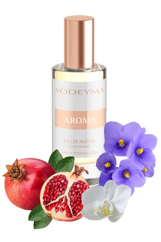 Yodeyma Aroma Mini Apa de parfum pentru femei, nuante de rodie, orhidee si saintpauli, imbratiseaza feminitatea si eleganta, 15ml – prezentarea produsului