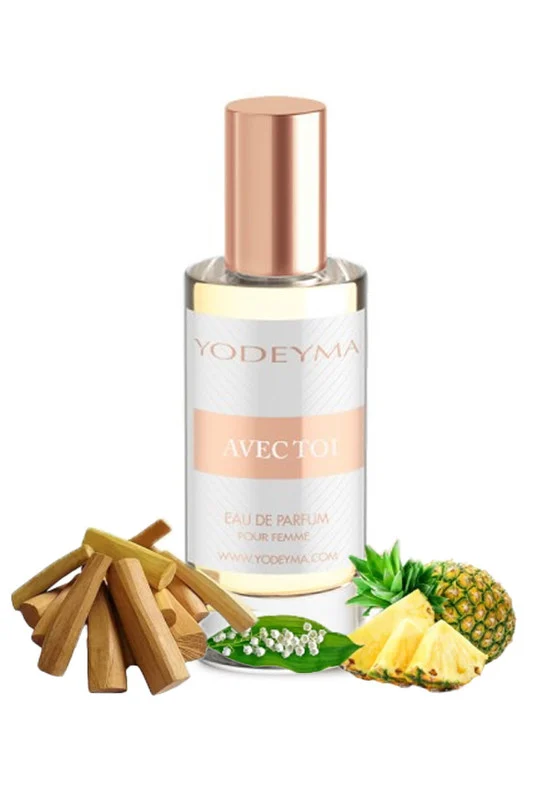 Yodeyma Avec Toi Apa de parfum pentru femei, nuante de ananas, lacramioara si sandal, imbina prospetimea si eleganta intr-o aroma captivanta, 15ml – prezentarea produsului