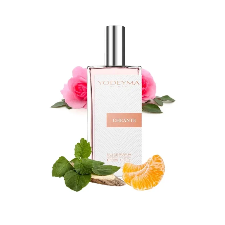 Yodeyma Cheante Apa de parfum pentru femei, nuante de mandarina, trandafir si pachuli, pentru femeia sofisticata si plina de farmec, 50ml