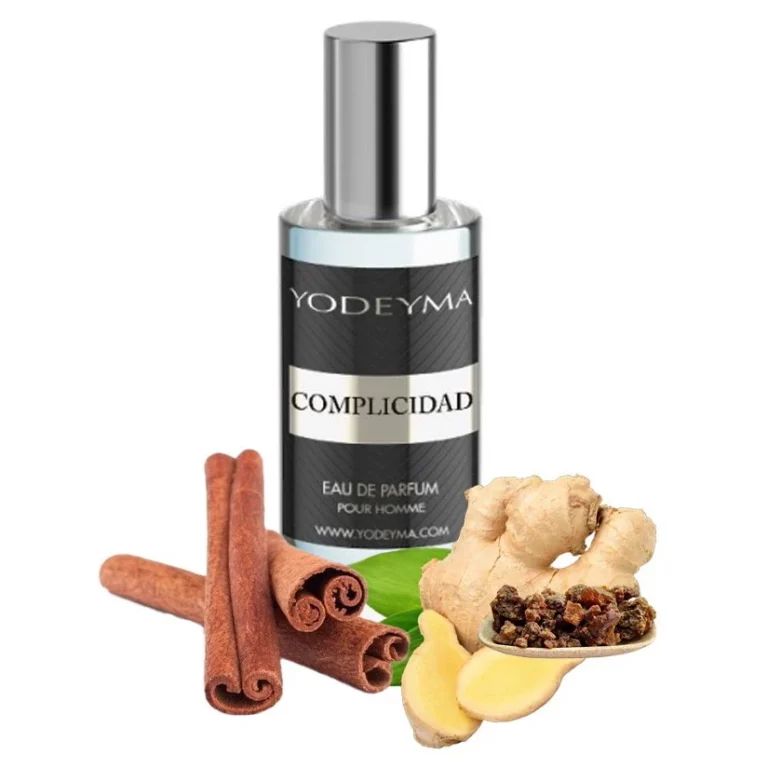 Yodeyma Complicidad Apa de parfum pentru barbati, nuante de ghimbir, scortisoara si smirna, pentru barbatul pasional si sofisticat, 15ml