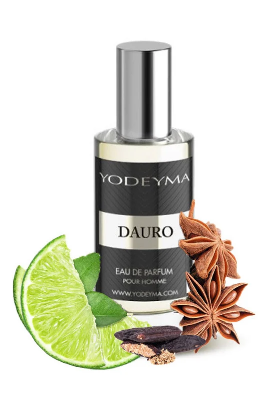 Yodeyma Dauro Apa de parfum pentru barbati, nuante de bergamota, anaset si Haba Tonka, emana eleganta, prospetime si un caracter puternic, 15ml – prezentarea produsului