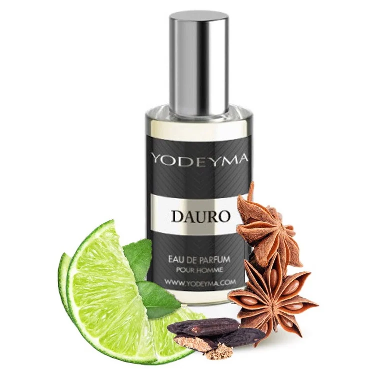Yodeyma Dauro Apa de parfum pentru barbati, nuante de bergamota, anaset si Haba Tonka, emana eleganta, prospetime si un caracter puternic, 15ml