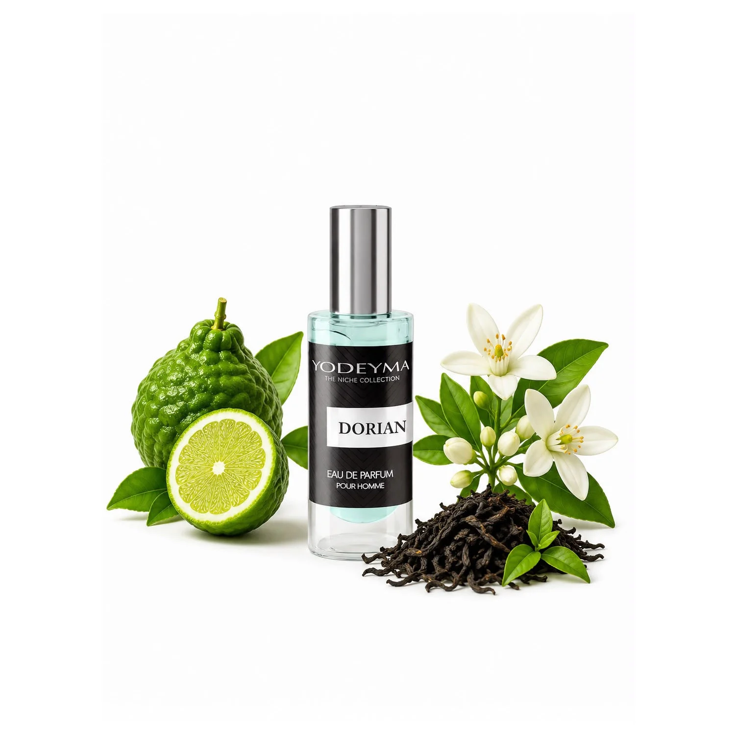 Apa de parfum Yodeyma Dorian pentru barbati, nuante de chitra, neroli si ceai negru, masculinitate moderna, combina note citrice revigorante cu accente florale si elegante, 15ml