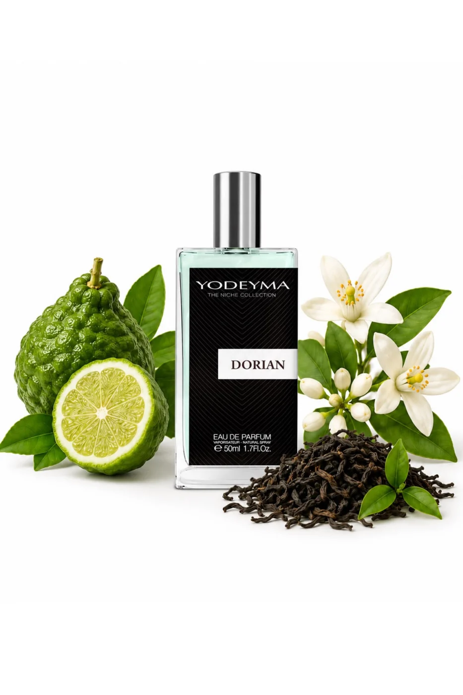 Apa de parfum Yodeyma Dorian pentru barbati, nuante de chitra, neroli si ceai negru, masculinitate moderna, combina note citrice revigorante cu accente florale si elegante, 50ml – prezentarea produsului