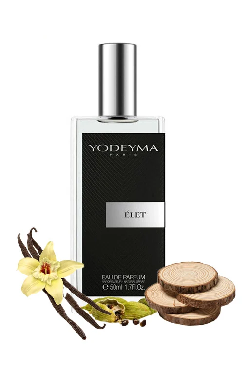 Yodeyma Elet Apa de parfum pentru barbati, nuante cardamon, lemn, vanilie, pentru barbatul elegant si atemporal, 50ml – prezentarea produsului
