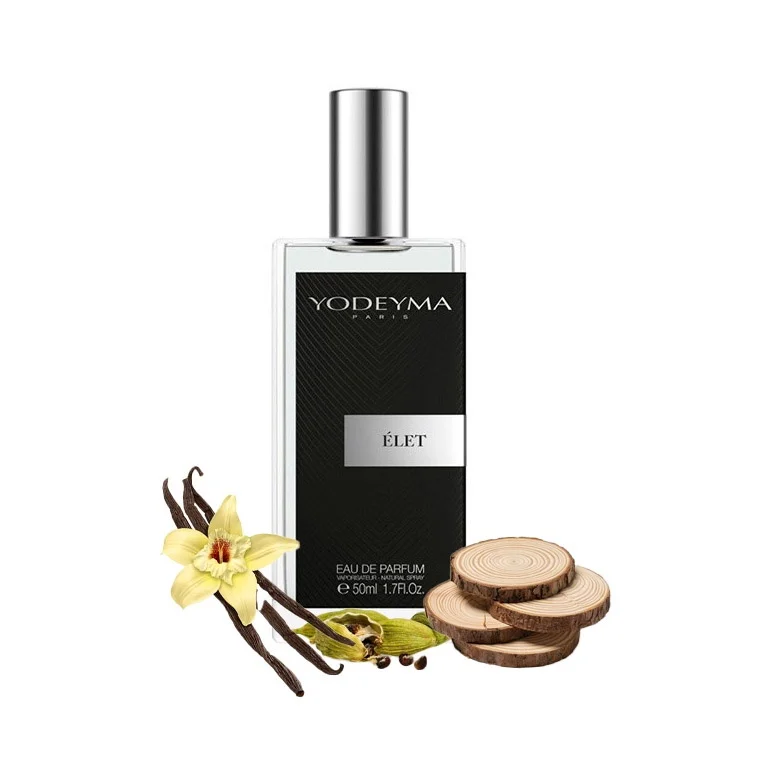 Yodeyma Elet Apa de parfum pentru barbati, nuante cardamon, lemn, vanilie, pentru barbatul elegant si atemporal, 50ml