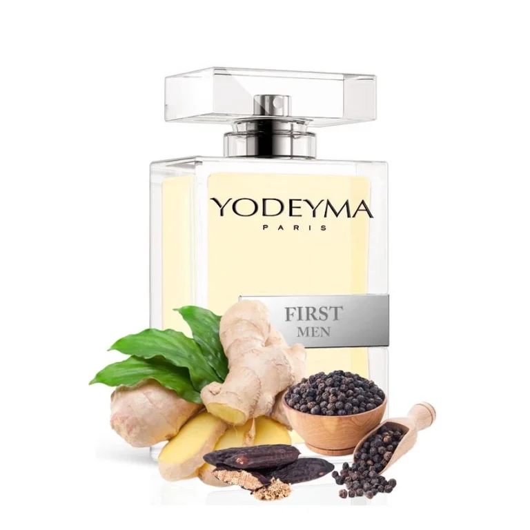 Yodeyma First Men Apa de parfum pentru barbati, nuante de piper negru, ghimbir si Haba Tonka, pentru barbatul increzator si elegant, 100ml