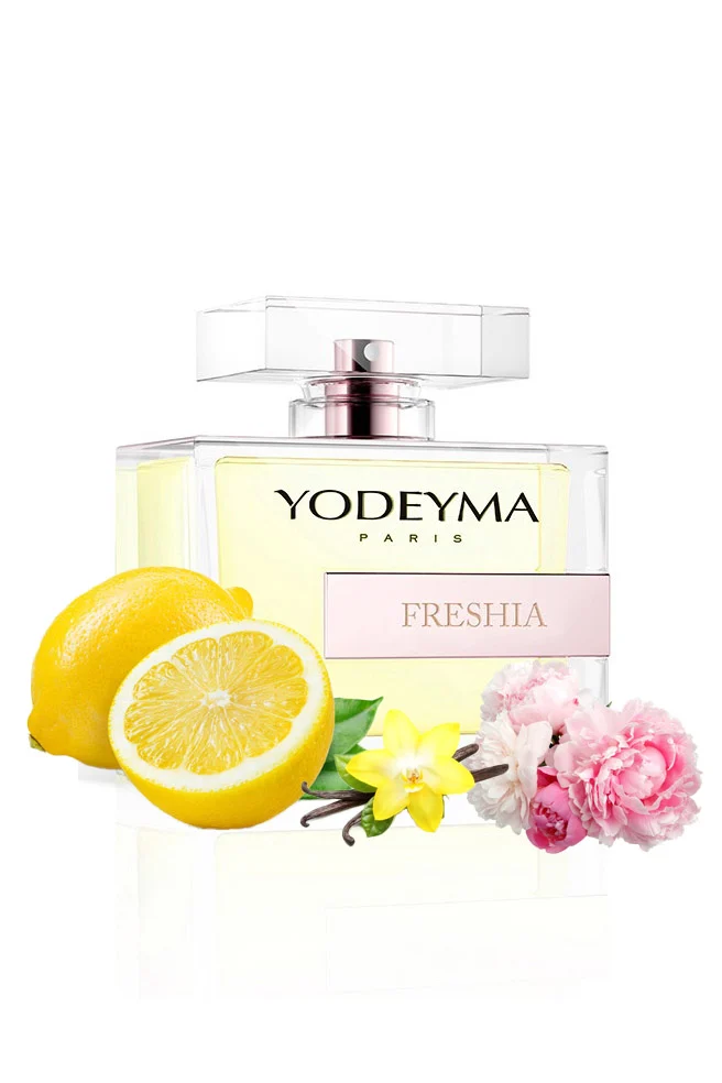 Yodeyma Freshia Apa de parfum pentru femei, nuante de lamaie de Sicilia, peonie si vanilie, pentru femeia moderna si plina de viata, 100ml – prezentarea produsului