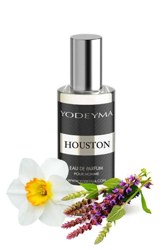 Yodeyma Houston Apa de parfum pentru barbati, nuante de salvie, narcisa si Palo de Rosa, pentru barbatul sofisticat si autentic, 15ml – prezentarea produsului