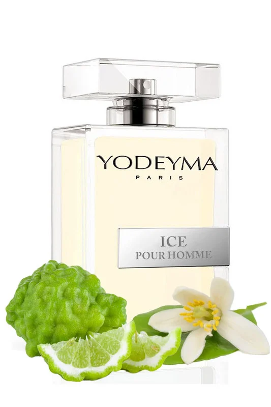 Yodeyma Ice Pour Homme Apa de parfum pentru barbati, nuante de bergamota, Floare de Pomelo si mosc alb, pentru barbatul modern si dinamic, 100ml – prezentarea produsului