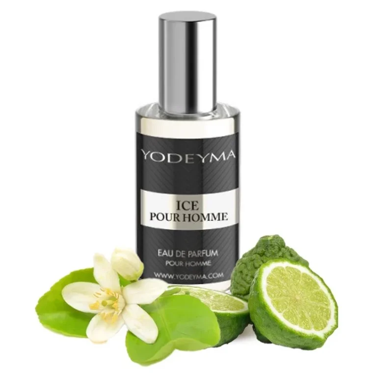 Yodeyma Ice Pour Homme Apa de parfum pentru barbati, nuante de bergamota, Floare de Pomelo si mosc alb, pentru barbatul modern si dinamic, 15ml