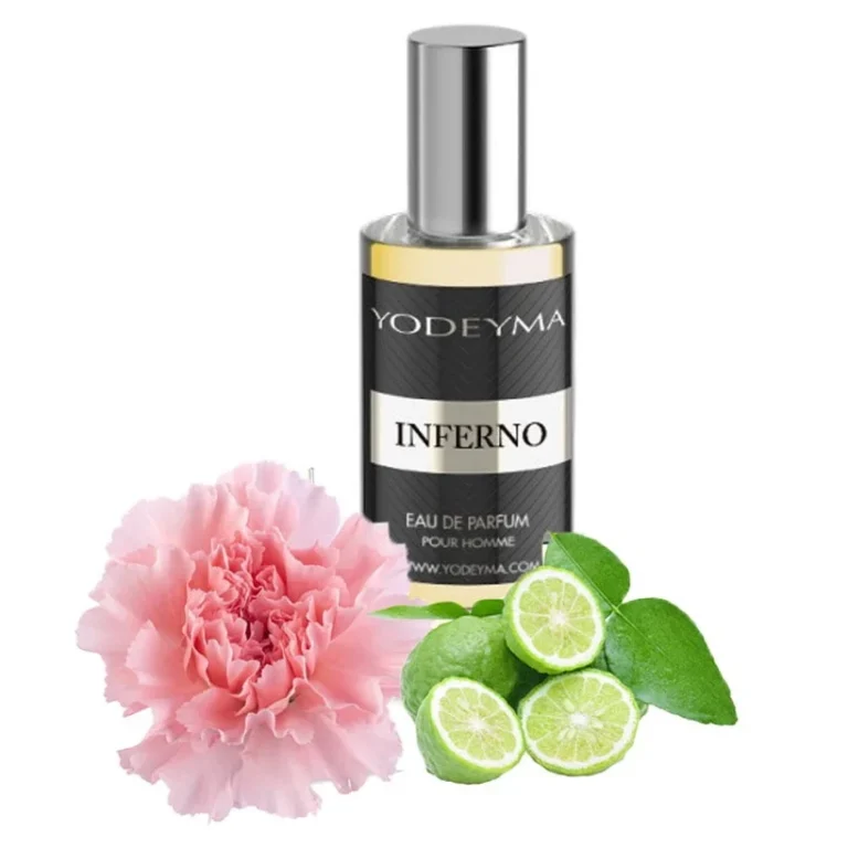 Apa de parfum Yodeyma Inferno pentru bărbați, bergamotă și piele, 15ml