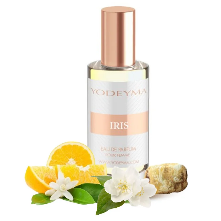Yodeyma Iris Apa de parfum pentru femei, nuante de iasomie, azahar si chihlimbar alb, pentru femeia sofisticata si rafinata, 15ml