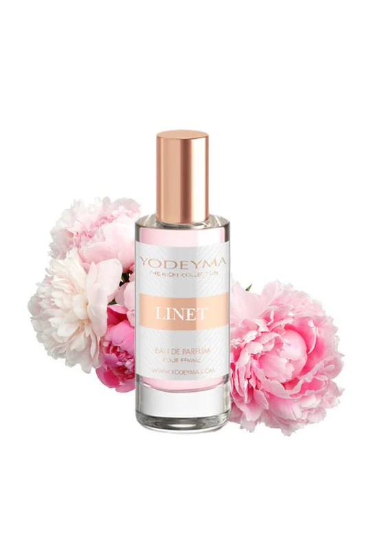 Yodeyma Linet Apa de parfum pentru femei, nuante de bergamota, rubarba, litchi si bujor, este nota perfecta de feminitate moderna, 15ml – prezentarea produsului