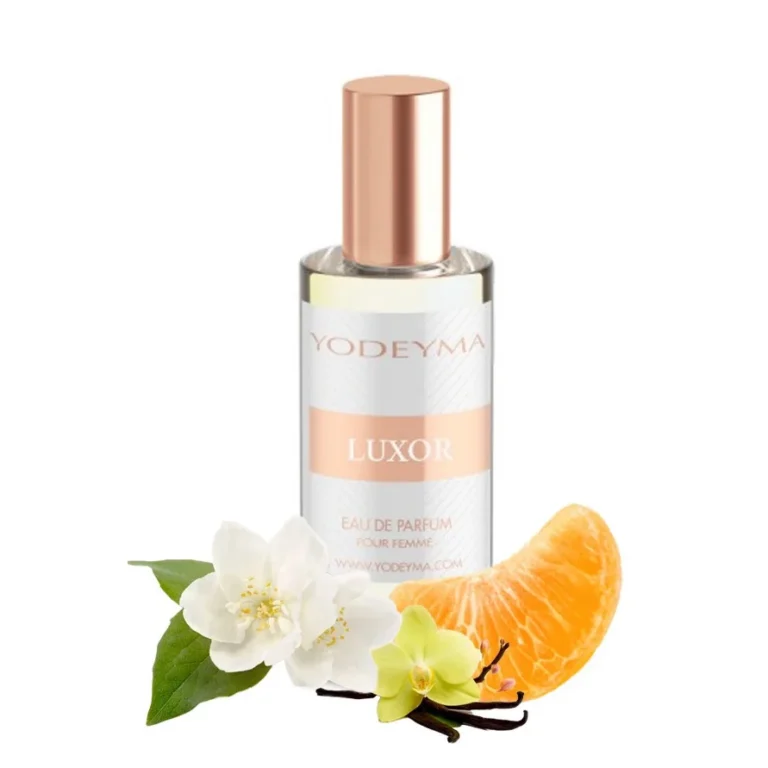 Yodeyma Luxor Apa de parfum pentru femei, nuante de mandarina, iasomie si vanilie, pentru femeia eleganta si pasionala, 15ml