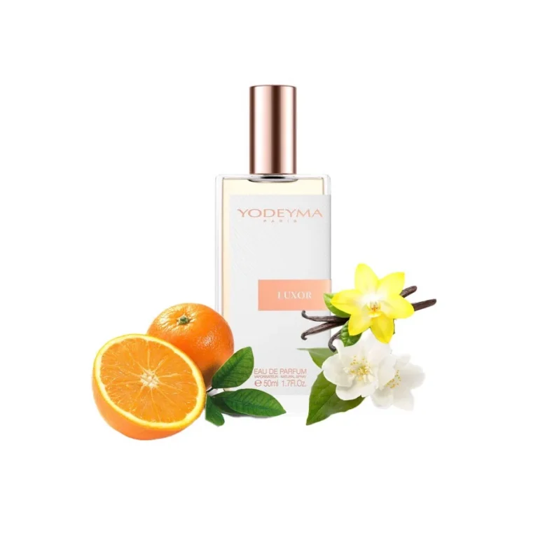 Yodeyma Luxor Apa de parfum pentru femei, nuante de mandarina, iasomie si vanilie, pentru femeia eleganta si pasionala, 50ml