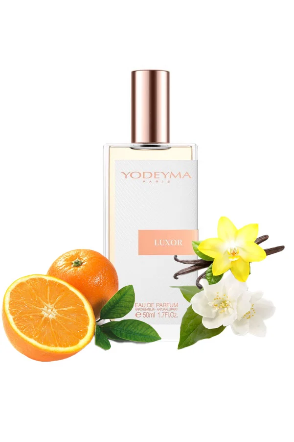 Yodeyma Luxor Apa de parfum pentru femei, nuante de mandarina, iasomie si vanilie, pentru femeia eleganta si pasionala, 50ml – prezentarea produsului