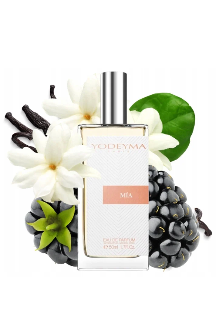 Yodeyma Mia Apa de parfum pentru femei, nuante de zmeura neagra, iasomie de Sambac si vanilie, pentru femeia rafinata si plina de pasiune, 50ml – prezentarea produsului