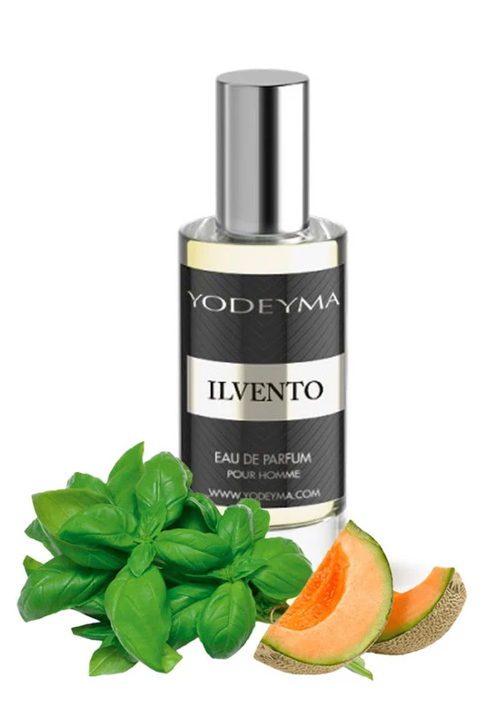 Apa de parfum Yodeyma Mini Ilvento pentru barbati, note de pepene si busuioc, 15ml – prezentarea produsului