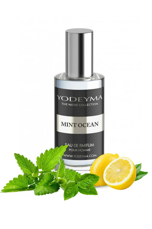 Yodeyma Mint Ocean Apa de parfum pentru barbati, nuante de menta, lamaie si busuioc, pentru barbatul activ, care isi doreste un suflu de libertate si forta in fiecare zi, 15ml – prezentarea produsului