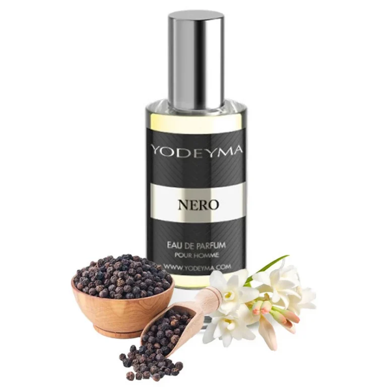 Yodeyma Nero Apa de parfum pentru barbati, nuante de piper negru, tuberoza si piele, pentru barbatul indraznet si seducator, 15ml
