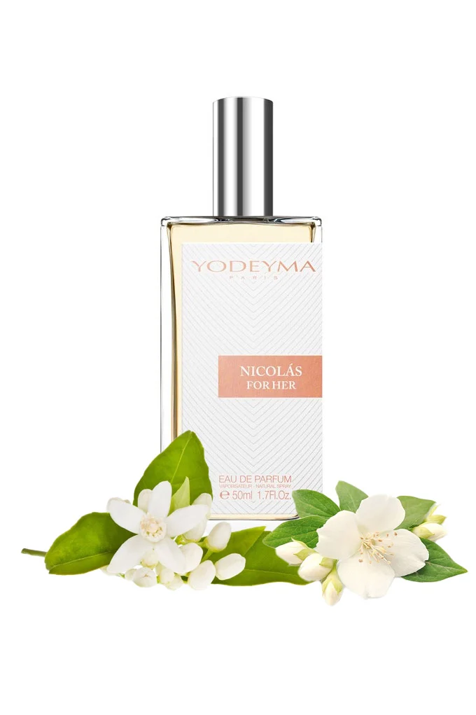 Yodeyma Nicolas for Her Apa de parfum pentru femei, nuante de azahar, iasomie si mosc alb, pentru femeia rafinata si sofisticata, 50ml – prezentarea produsului