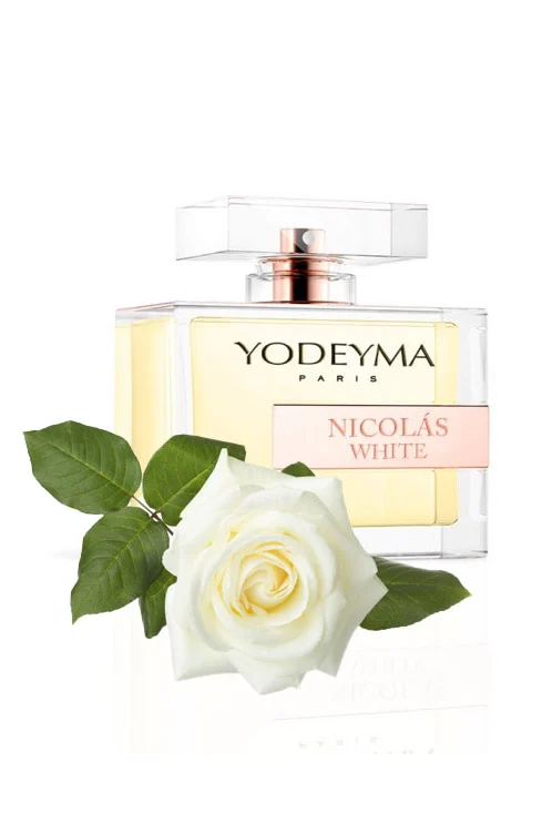 Yodeyma Nicolas White Apa de parfum pentru femei, nuante de trandafir alb, cedru alb si mosc alb, parfumul feminin care reflecta puritatea si eleganta, 100ml – prezentarea produsului