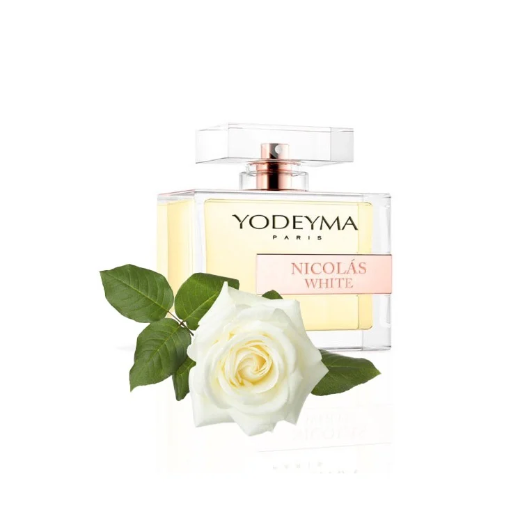 Yodeyma Nicolas White Apa de parfum pentru femei, nuante de trandafir alb, cedru alb si mosc alb, parfumul feminin care reflecta puritatea si eleganta, 100ml
