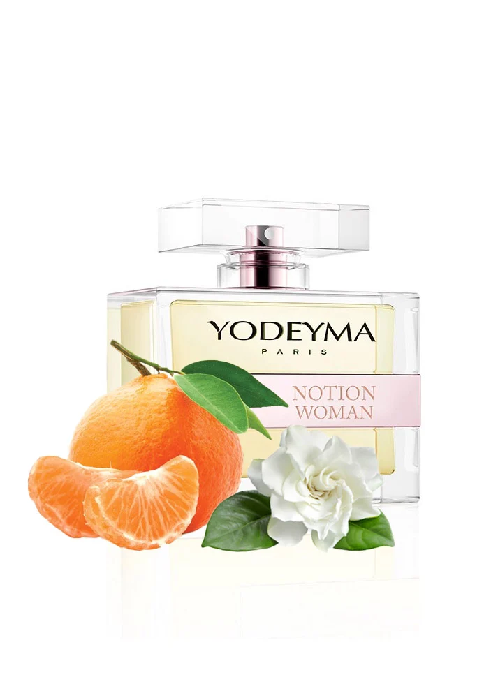 Yodeyma Notion Woman Apa de parfum pentru femei, nuante de mandarina, gardenia si sándal, pentru femeia sofisticata si plina de farmec, 100ml – prezentarea produsului