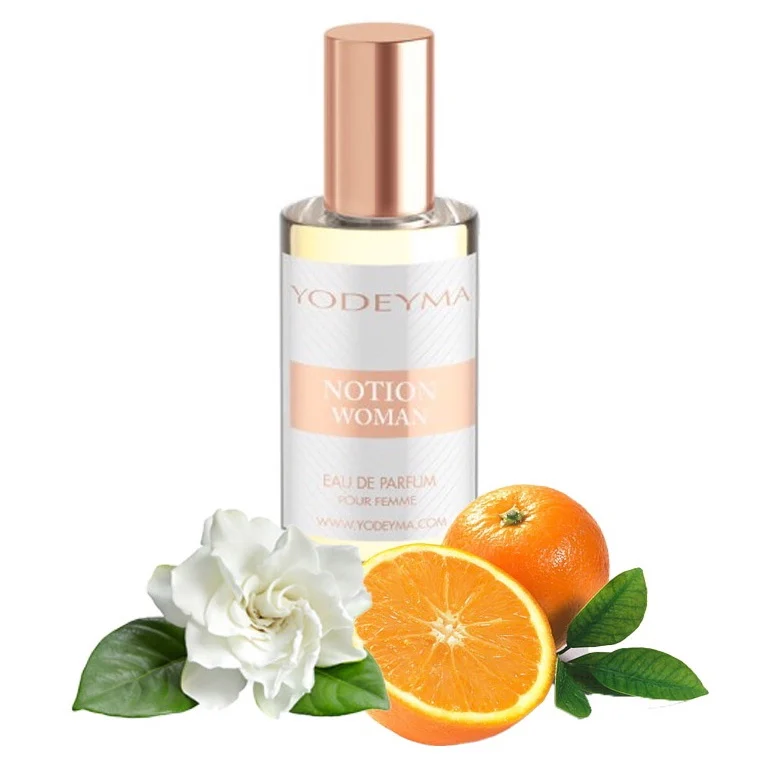 Yodeyma Notion Woman Apa de parfum pentru femei, nuante de mandarina, gardenia si sándal, pentru femeia sofisticata si plina de farmec, 15ml